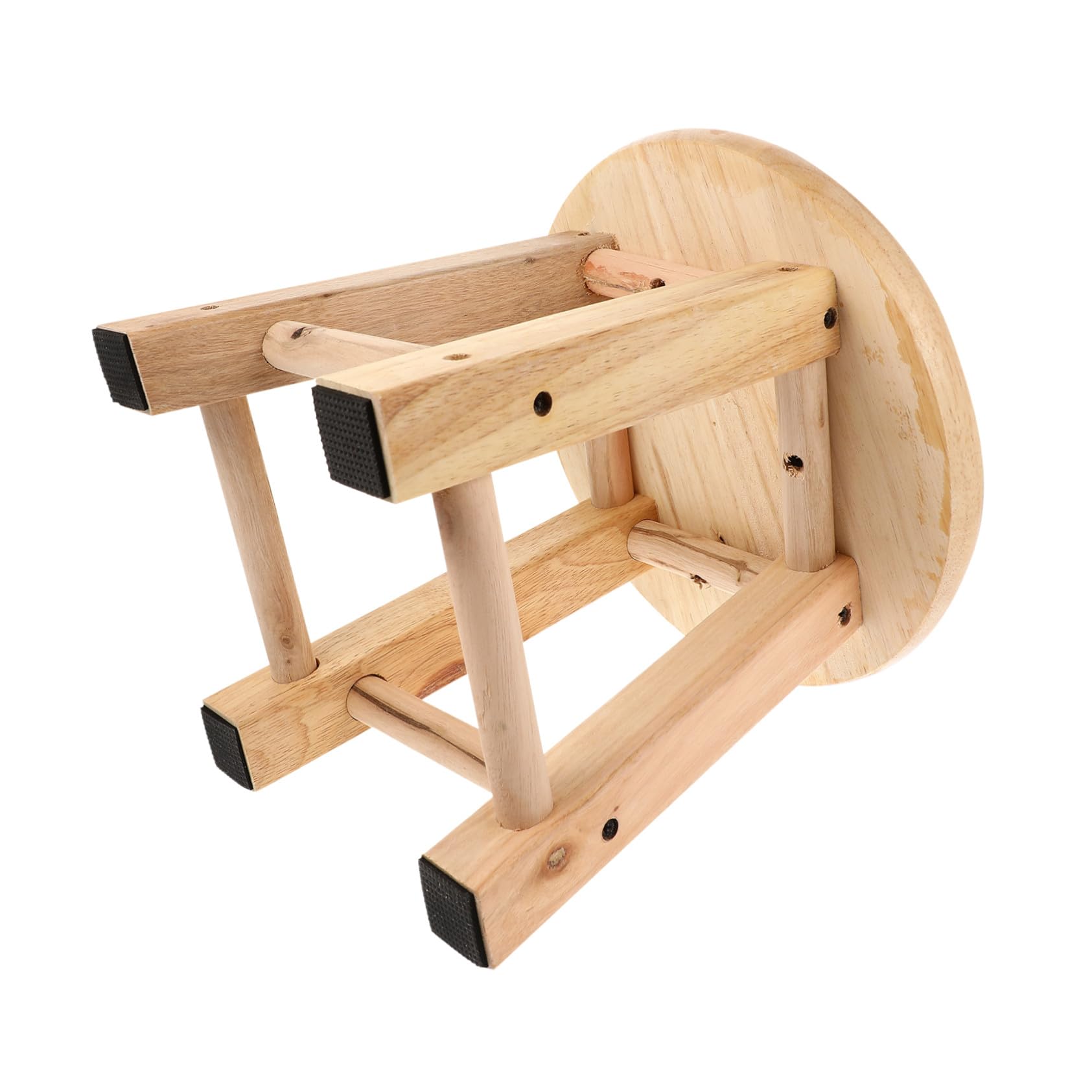 Mini sgabello rotondo in legno massello, per bagno e uso domestico, versatile poggiapiedi perfetto per cambiare scarpe e servizi igienici, design elegante