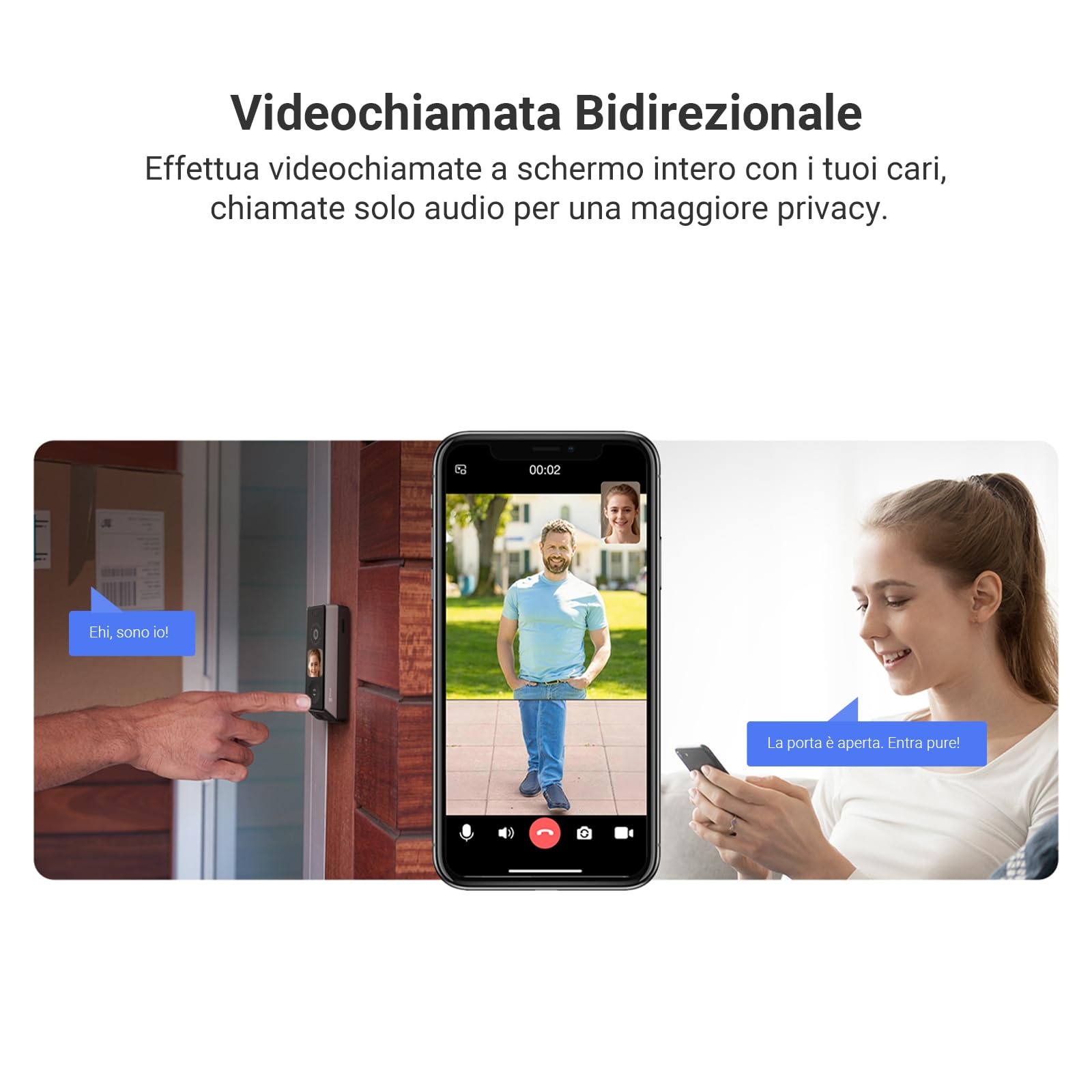 EZVIZ Video Campanello Wi-Fi Senza Fili con Doppia Lente 6MP+2MP, Schermo AI Interattivo, 24/7 Pre-Rolling, Rilevamento Persone/Pacchi, 2 Batterie 9600mAh, Wi-Fi 6, Chime Incluso, 32GB, EP8 Ultra