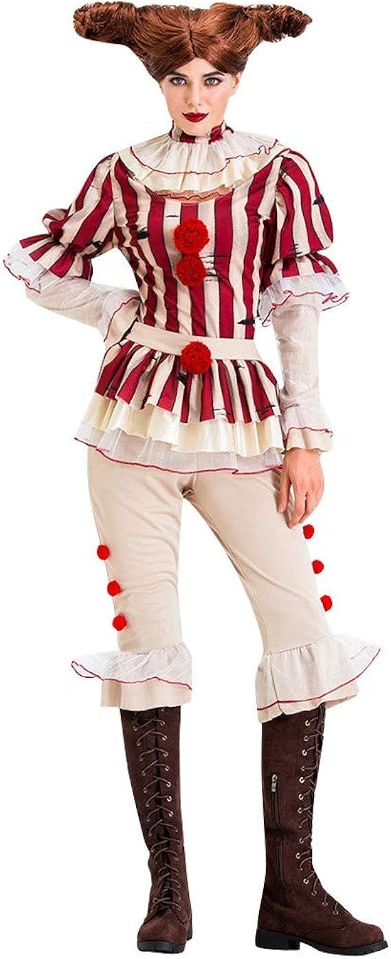 Amazon Co Jp Yumiki レディース セット 仮装 コスプレ ピエロ ハロウィン 2種類セット トップ パンツ 目立つ ゾンビ 快適 ゆったり オシャレ イベント パーティ Halloween Costume 万聖節 演劇服装 舞台 夜店 学園祭 ファッション