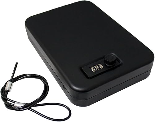 Qualarc NOCH-45C Caja fuerte de viaje compacta portátil personal con correa de acero para pistolas, electrónica y objetos de valor
