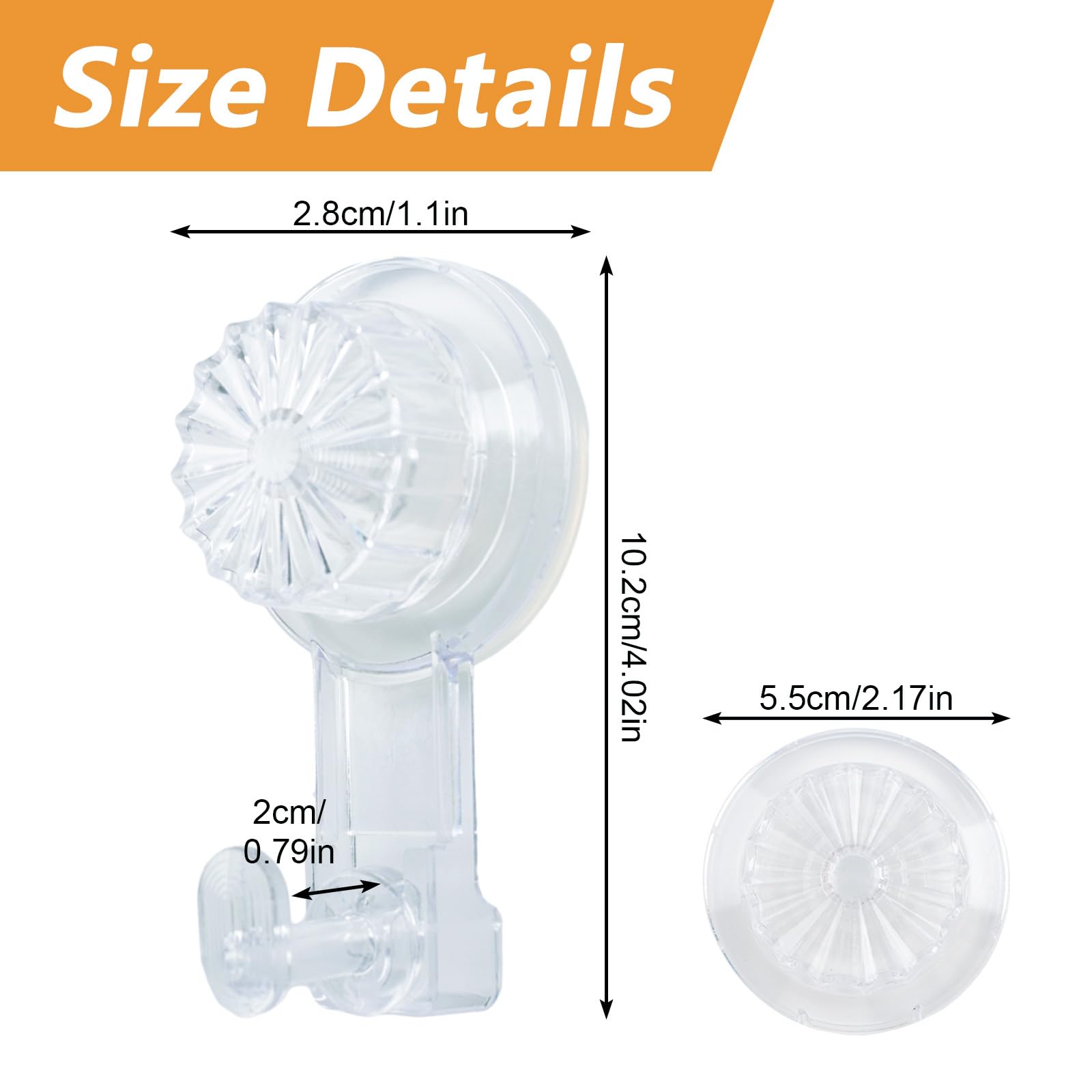 MOROBOR Clear Suction Hooks, 4pcs Strong Absorption Suction Cup Hangers Twist Wreath Hook Vacuum Multi-Purpose Shower Hooks for Windows Glass Mirror Tile