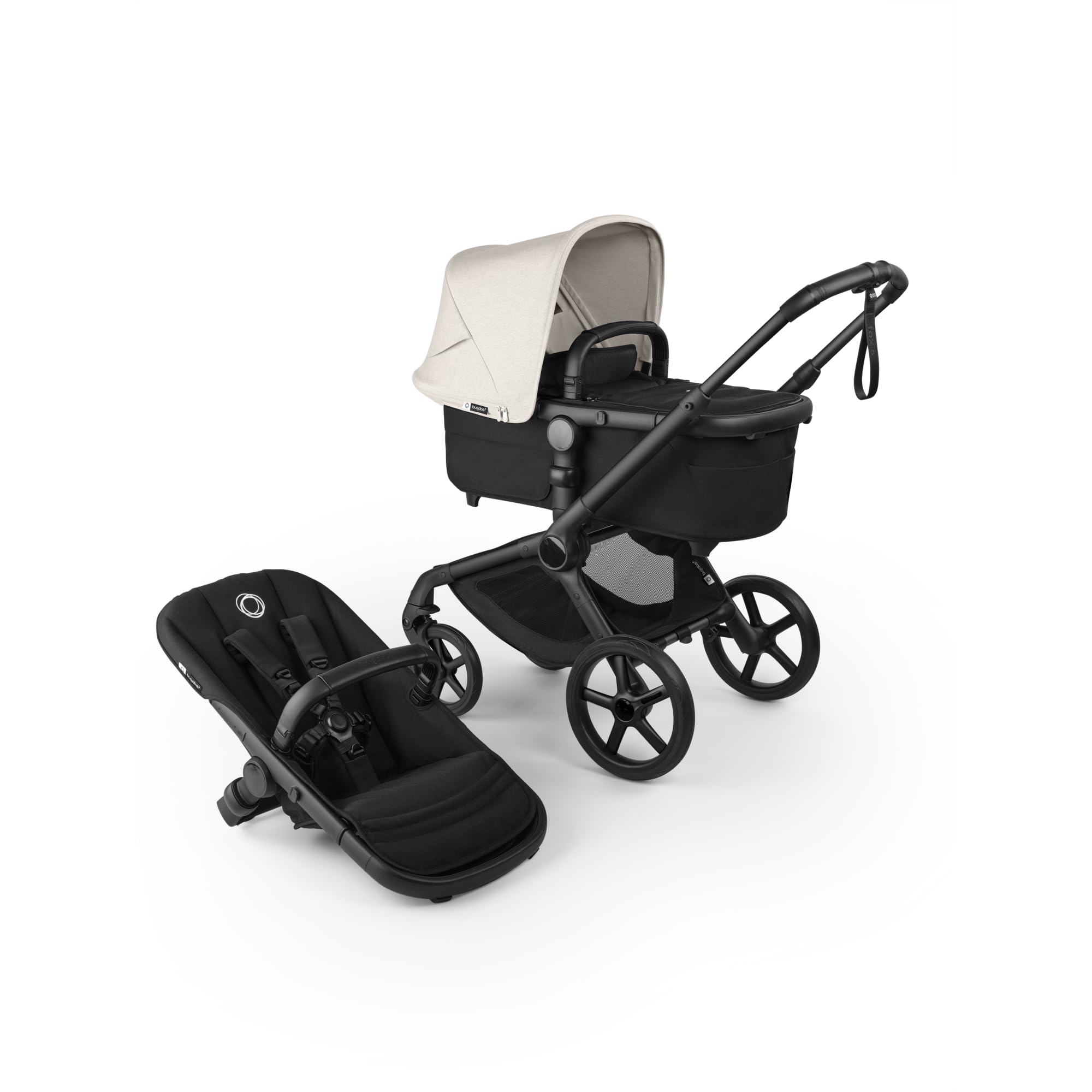Bugaboo Fox 5 Renew, Passeggino Multi-​Terreno 2 in 1 per Bambini, Chiusura Facile, Navicella Spaziosa, Seduta da Bambino Estensibile, Telaio Grafite e Cappottina Misty White
