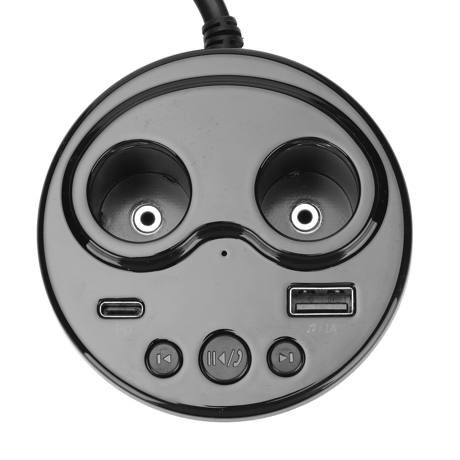 Splitter Accendisigari Doppio USB per Caricabatteria da Auto, Adattatore per Accendisigari Bluetooth a 2 Prese da 100 W, Supporto Radio FM, Disco U, Chiamate in Vivavoce, 12‑24 V(Con telecomando)
