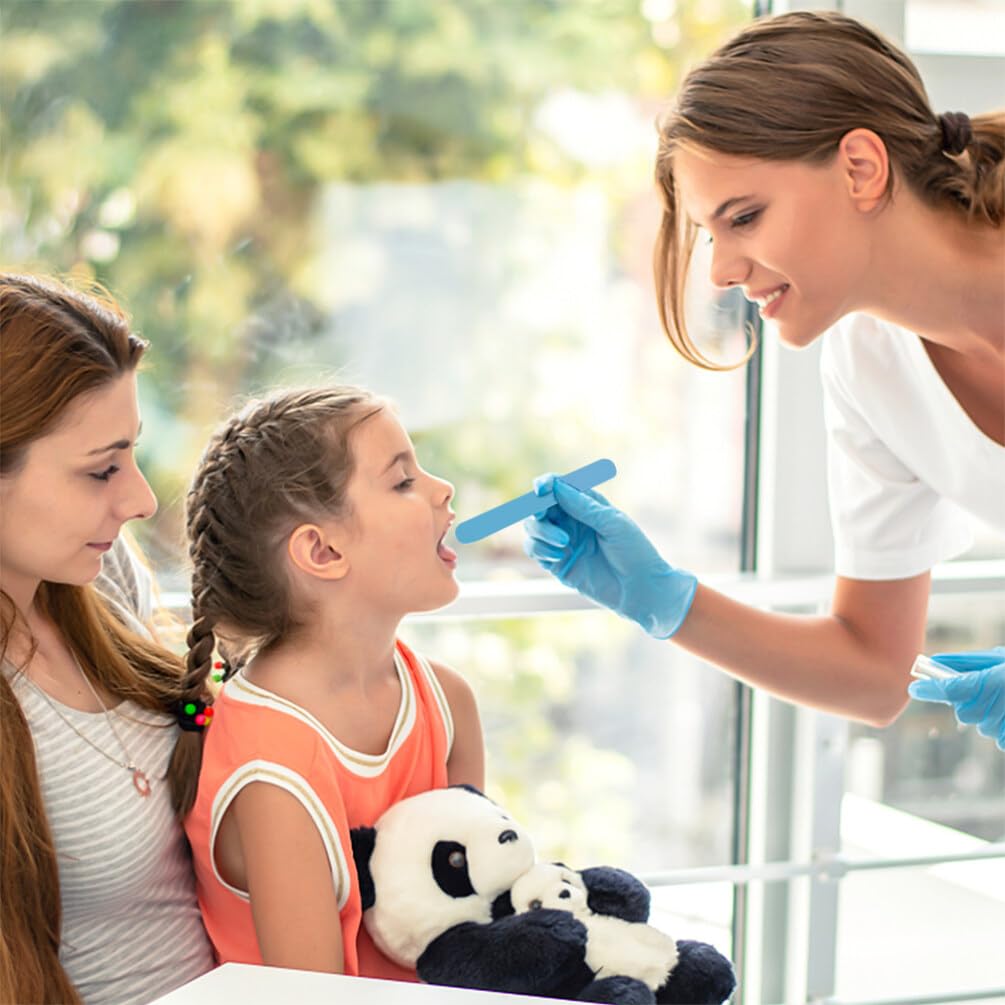 MUCKLILY Flexible Reliable 25 Pack Plastic Tongue Depressors for Clinic Lab Use Disposables Included