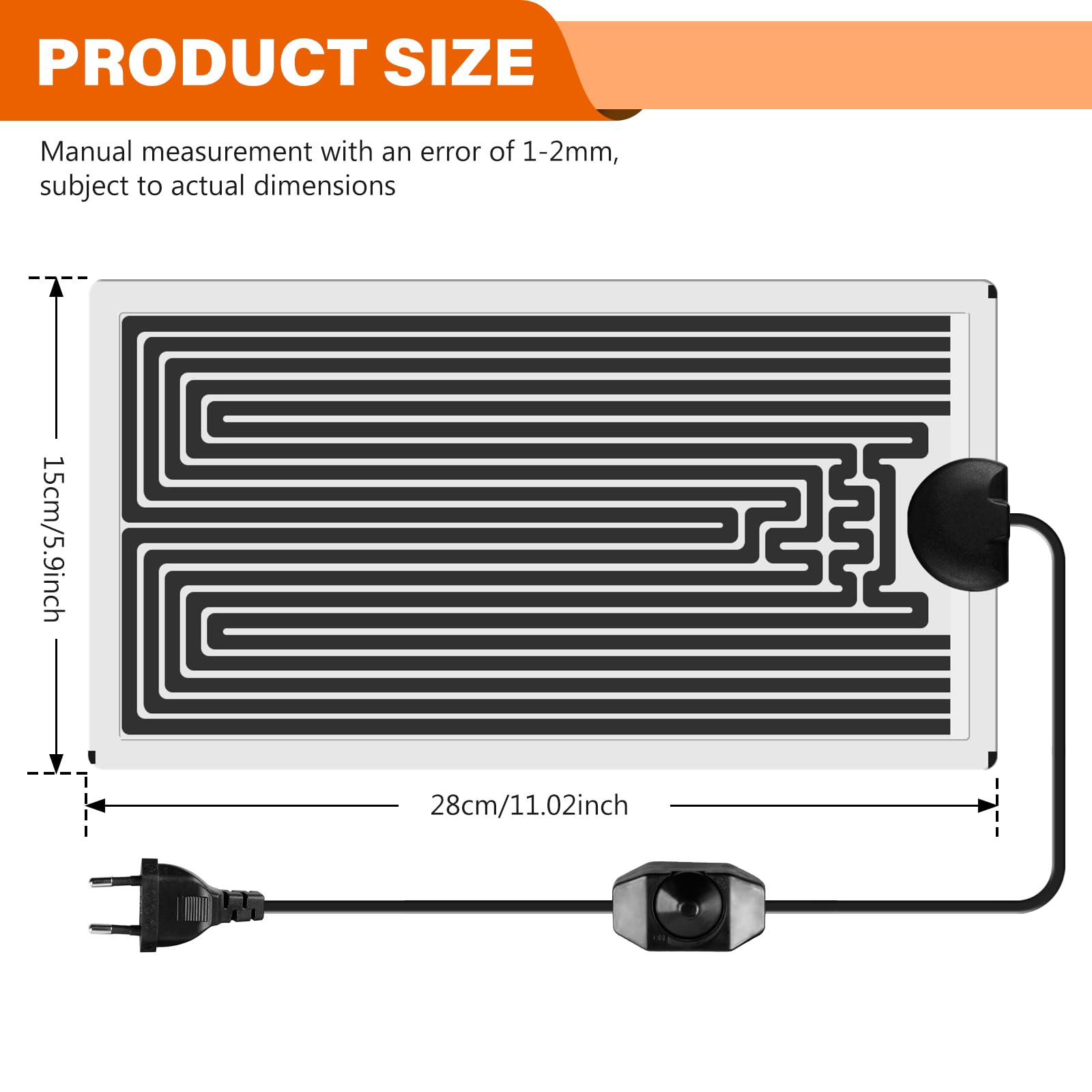Terrarium Heizmatte 28x28cm - Verstellbares Heizkissen Für Reptilien