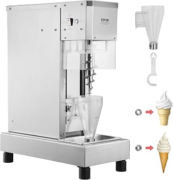 VEVOR Frozen Yogurt Blending Machine 750W, Yogurt Milkshake Ice Cream Mixing Machine 1740RPM, 304 Stainless Steel Ice Cream Shaker, Customizable with any Flavor of Ice Cream