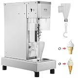 VEVOR kommerzielle Eiscreme-Mixer, 750 W Eiscreme-Maschine, Mixer, Rührmaschine 1740 U/min, Eiscreme-Shaker aus Edelstahl 304, langer Griff + PC-Schutzschild, anpassbar mit jeder Eiscreme-Sorte
