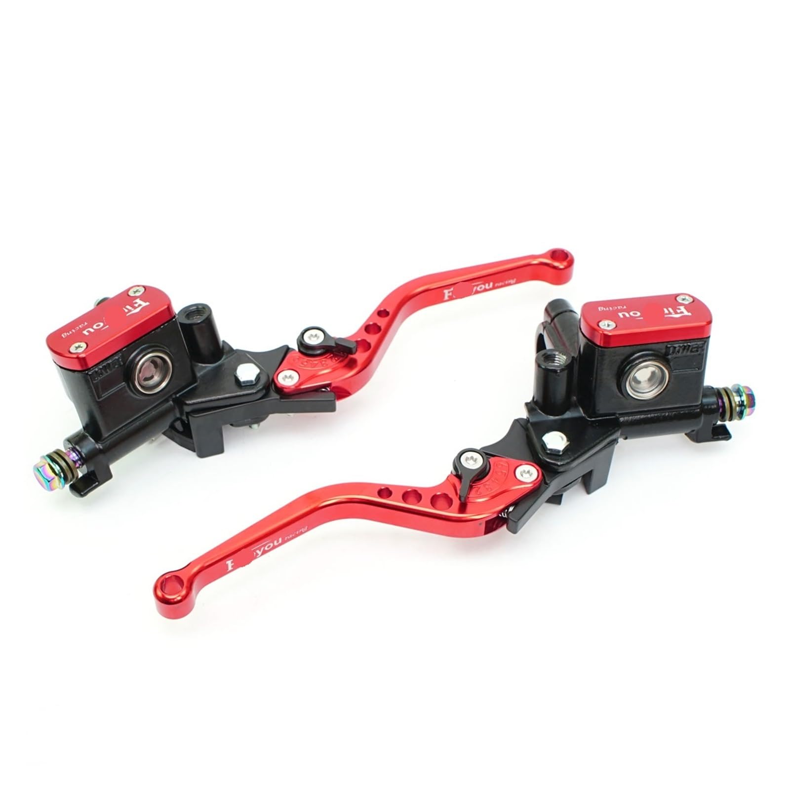 Ywqjiopm One Pair Red Motorcycle Brake Clutch Lever 22Mm Motorcycle Brake Pump Lever Handle Hydraulic Clutch Master Cylinder Brake Clutch Lever Handle Clutch Lever