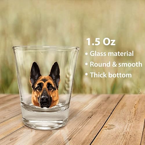 Miniatura 4 de WIRESTER Vaso de chupito de 1.5 onzas con base pesada, vaso de chupito transparente para whisky, vodka, tequila, espresso, licor, perro pastor