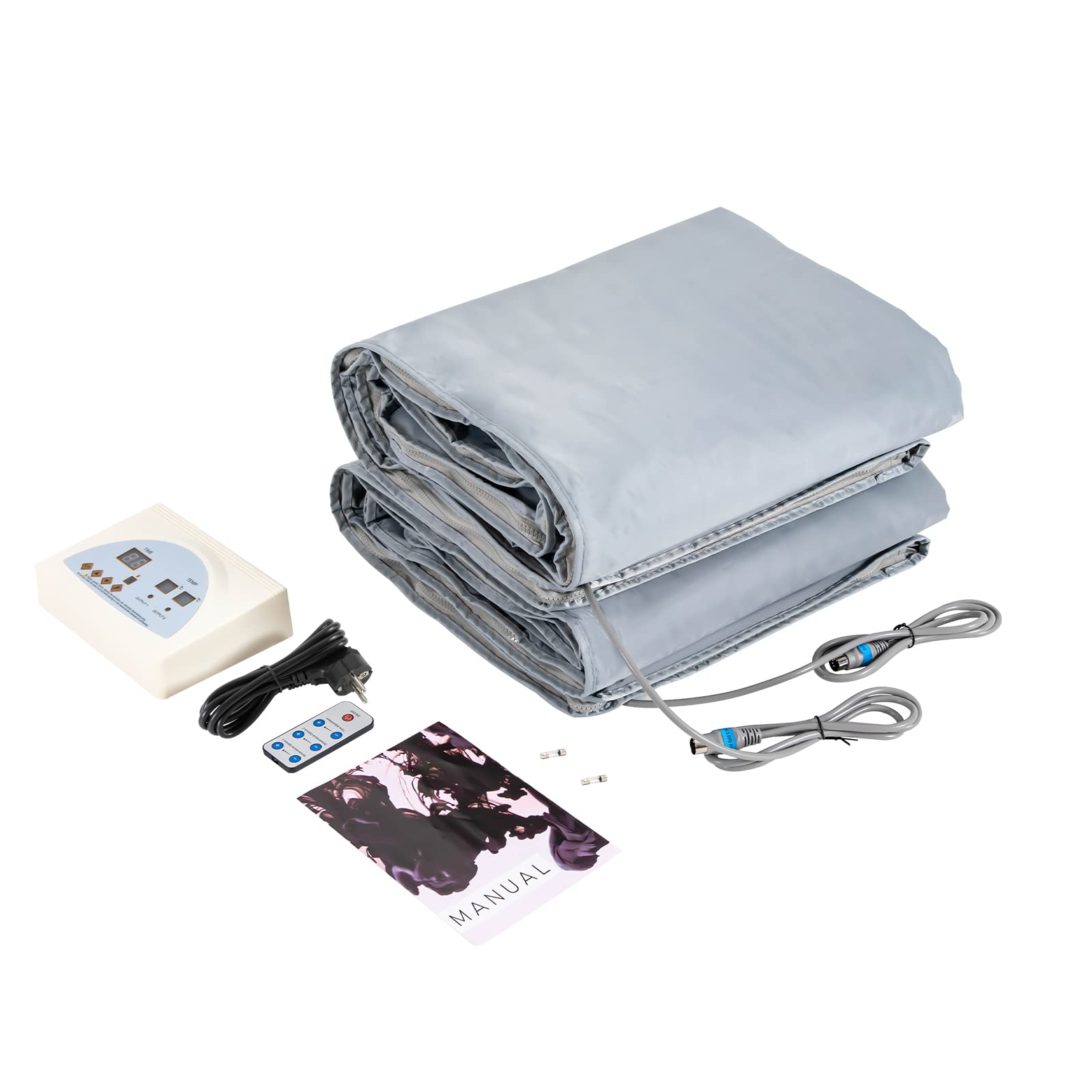 Manta para sauna de infrarrojos lejanos, saco de sauna, moldeador de cuerpo, manta de masaje, controlador de 2 zonas, para uso en salones de belleza, spas, salas de relajación y en casa 70,8 x 31,4