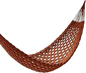 Rede De Dormir Casal Descanso Trançada Em Algodão (Rede Trançada Terracota)