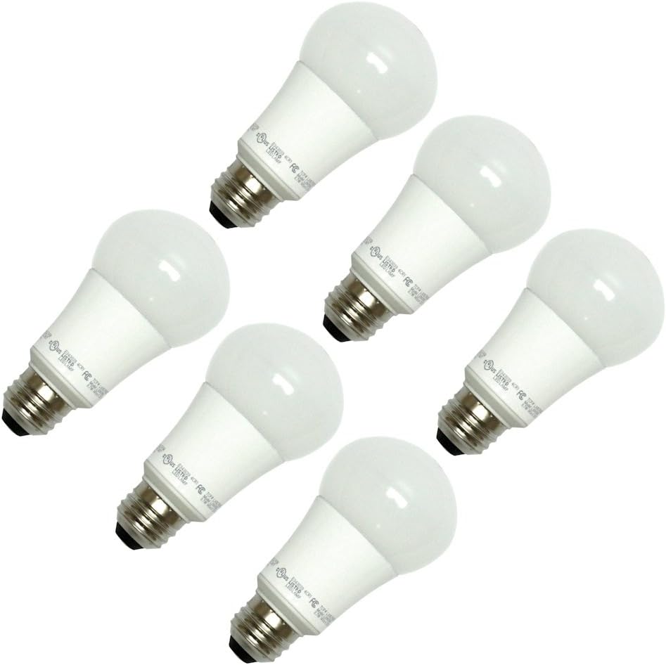 TCP 60W Equivalent, 9W LED A19 Light Bulbs, Non-Dimmable, Daylight (6 Pack)