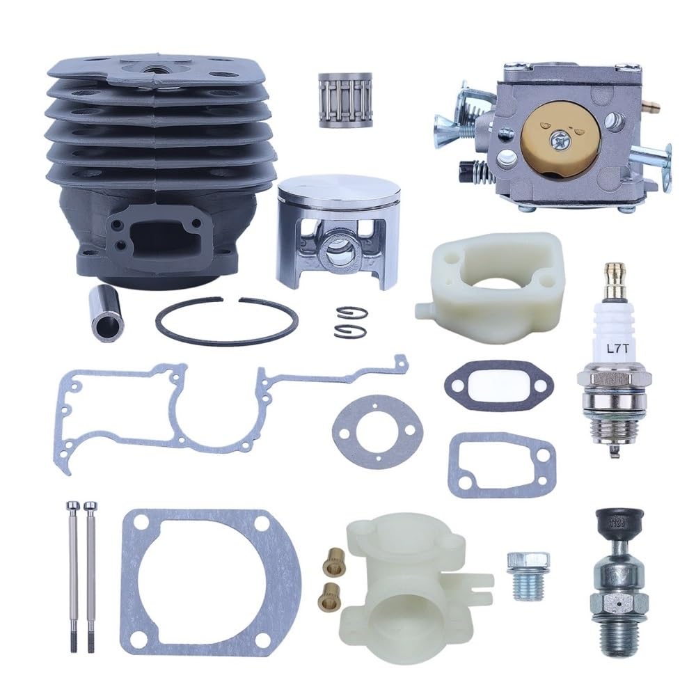 Kit de révision for carburateur, Piston et Cylindre Gros alésage 52 mm, Compatible avec Les tronçonneuses 266XP, 266 et 266SE (61 pièces).