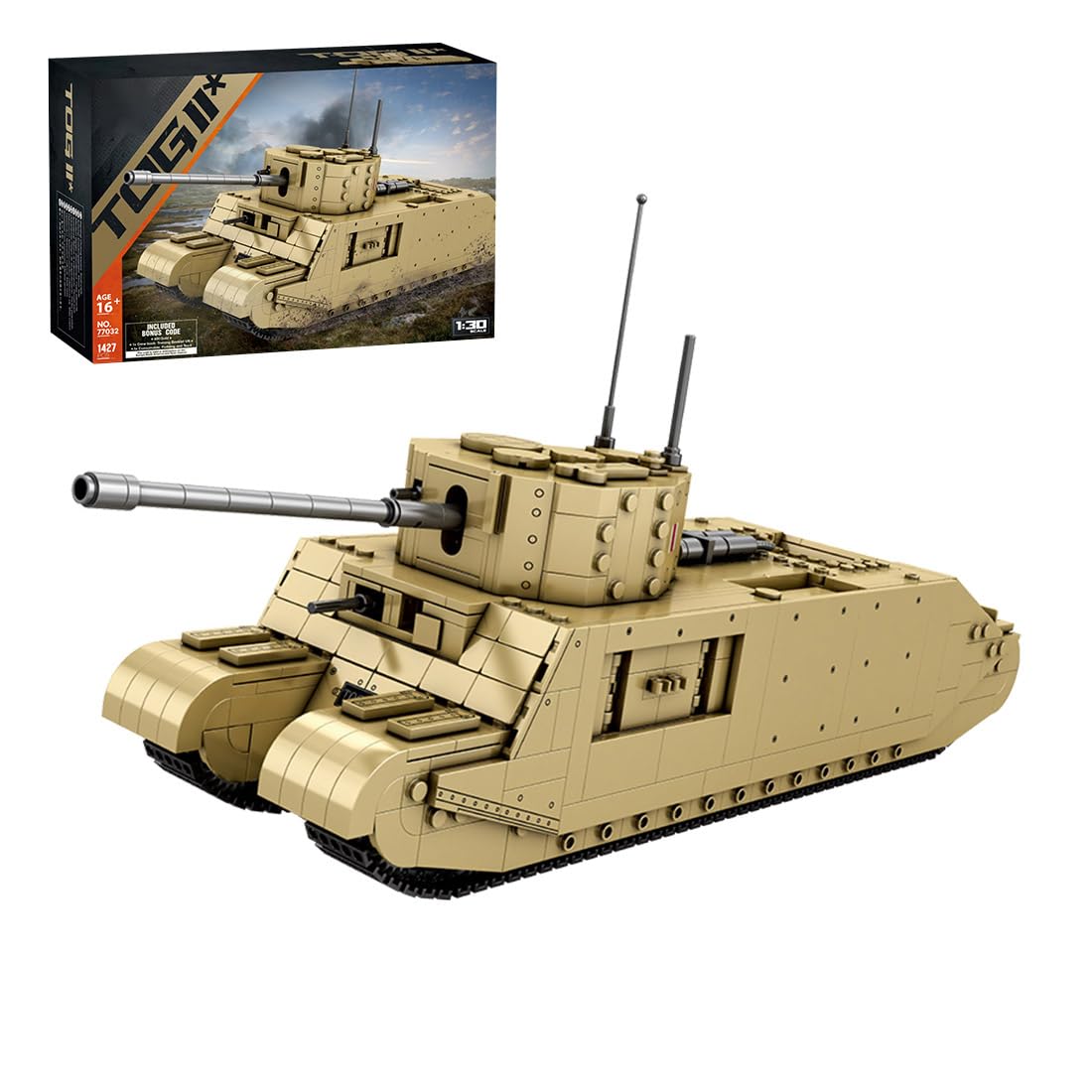 Amazon.co.jp: XMBRICDIYY WW2 TOG2 ミリタリータンクビルディング