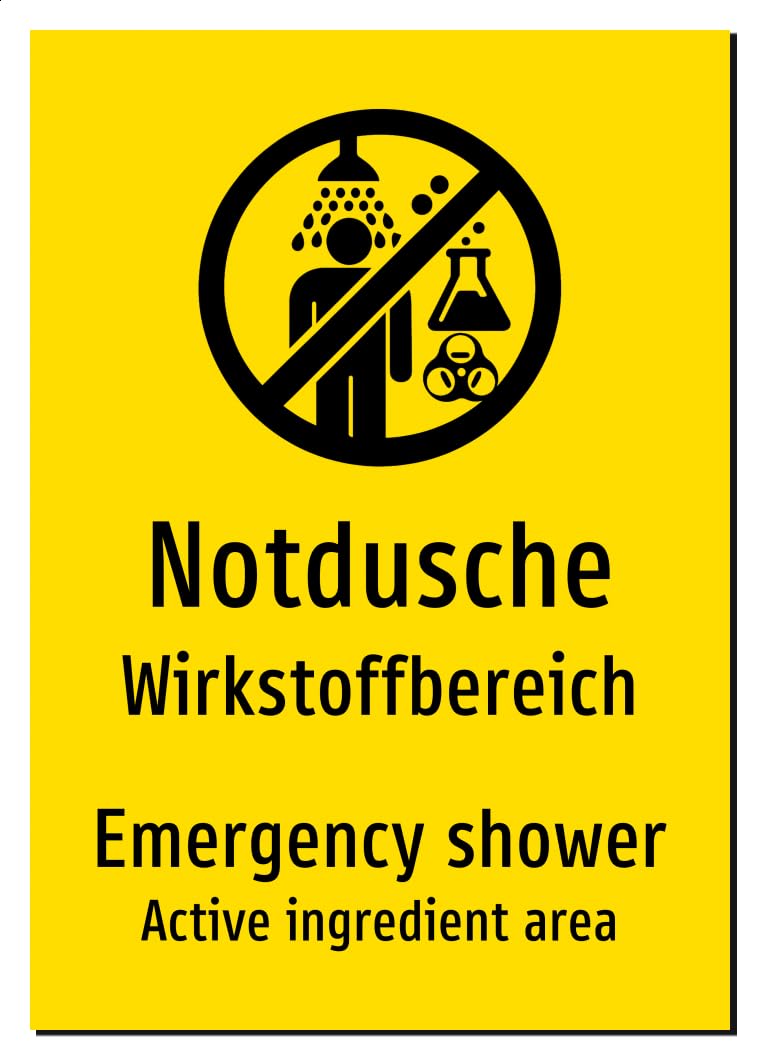 59210-DEEN-S-13 | Notdusche Schild/Aufkleber | Deutsch Englisch