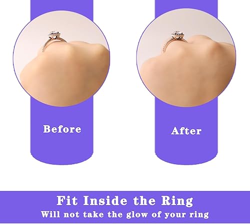Miniatura 5 de JRONGHE Ajustador de tamaño de anillo para anillos sueltos, paquete de 16 protectores de anillo invisibles de 4 tamaños para mujeres y hombres,