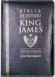 Bíblia de estudo King James atualizada PU ziper ‐ preta