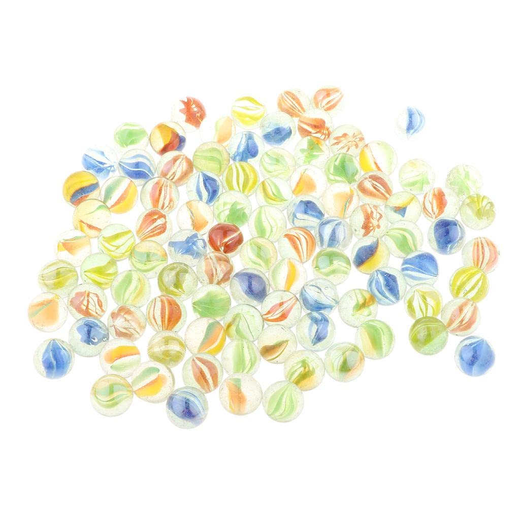 ATORSE 100Pcs 12Mm Colorful Glass Marbles, Kids Marble Run Game, Marble Solitaire Toy Accs Vase Filler & Fish Tank Home Decor-image-40