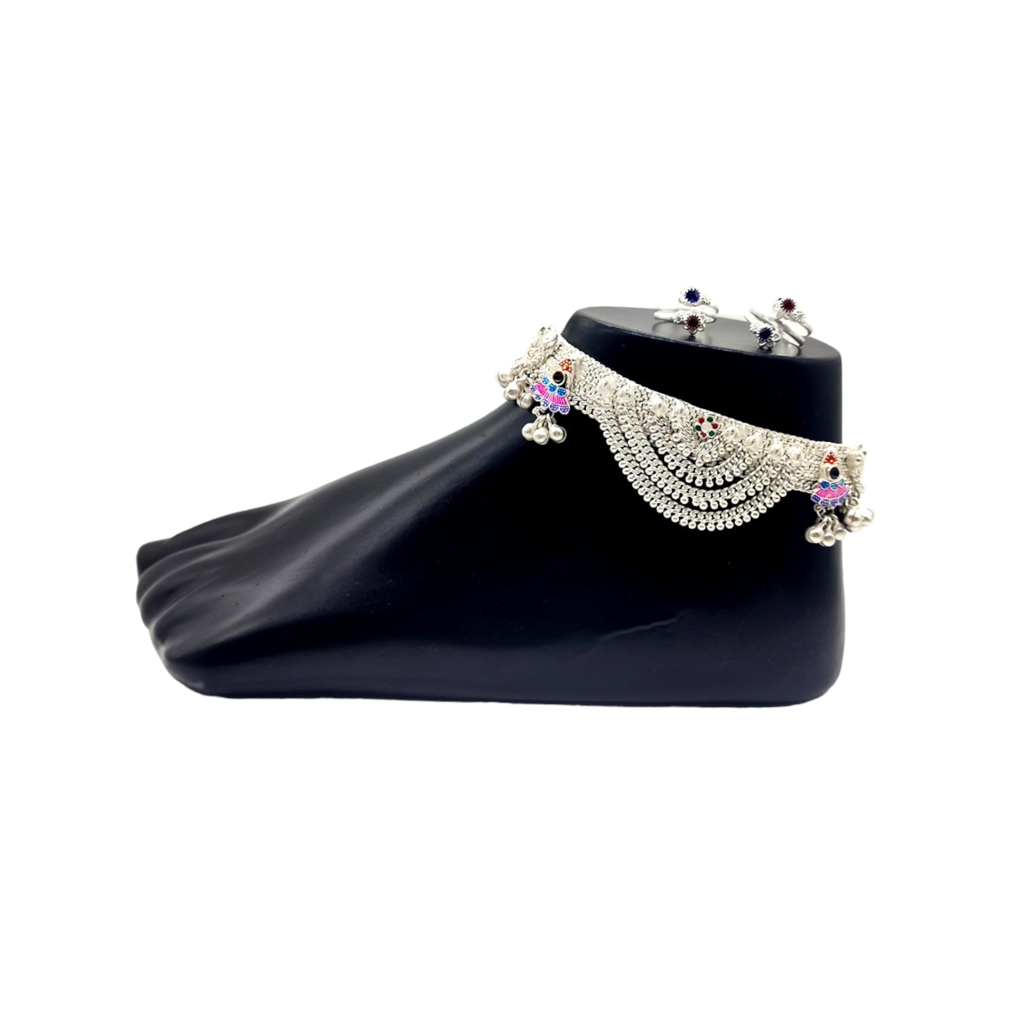 BR Ornaments Indian South Traditional Bridal Heavy Thick Anklet Payal With a Pair of Toe Ring Set For Women & Girls (Pack of 2) (B0CG2GQ8R6) Amazon Price History, Amazon Price Tracker