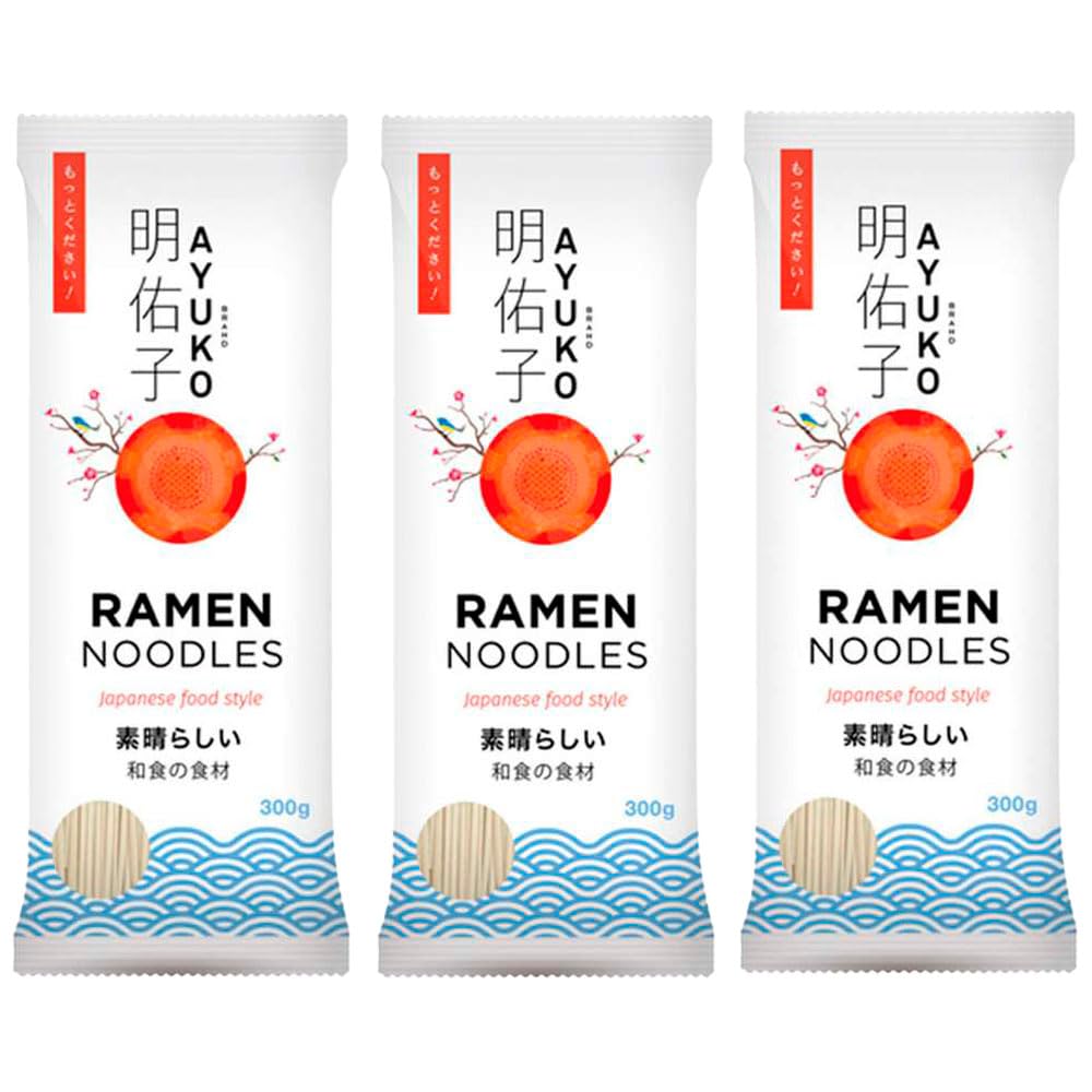 Fideos Ramen de Trigo 300 g Pack 3 Bolsas 2 mm Textura Firme para Sopa Yakisoba