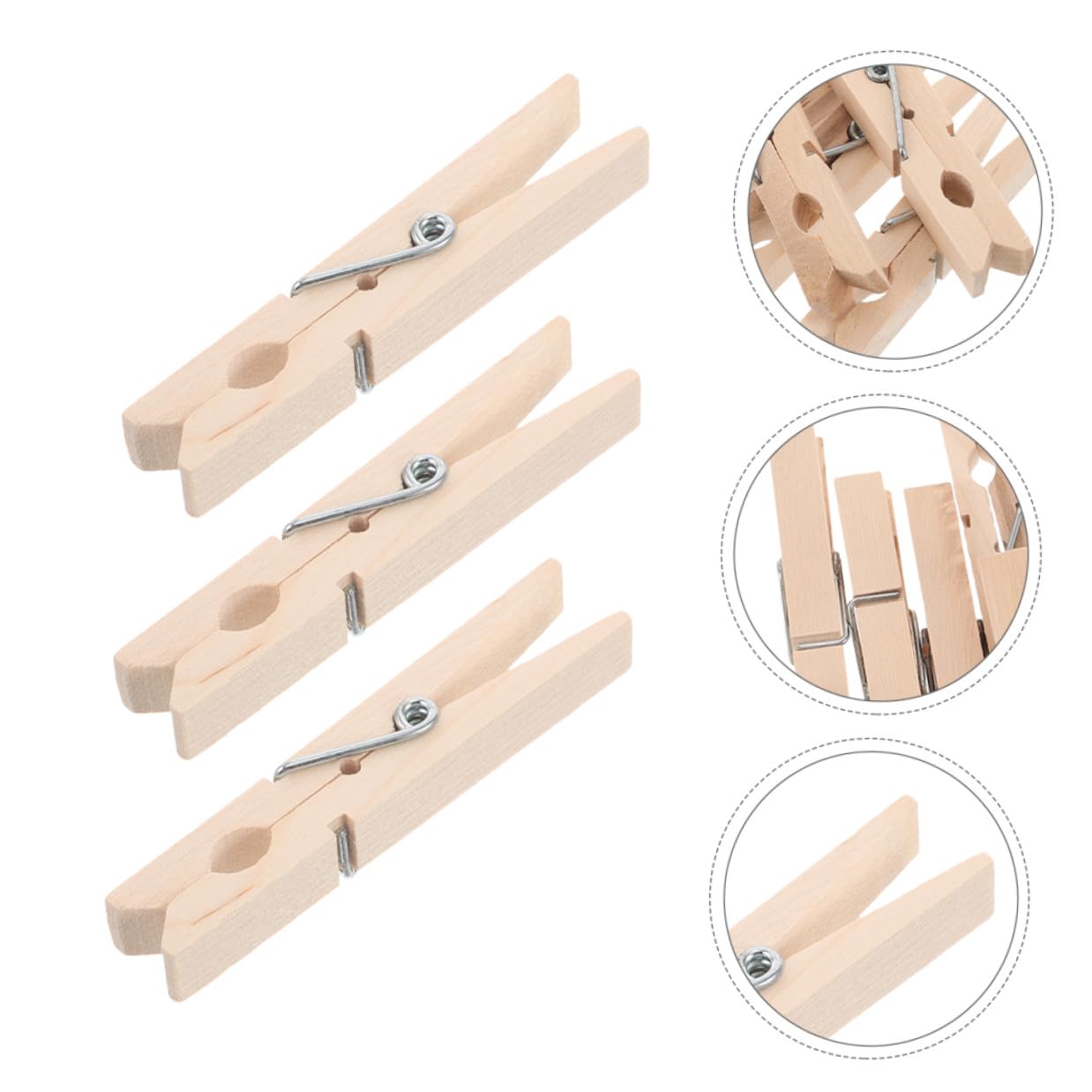 150 pezzi Mollette in Legno Mini Resistenti per Bucato Antivento Clip per Asciugare Calzini Asciugamani e Foto per Viaggi e Uso Esterno