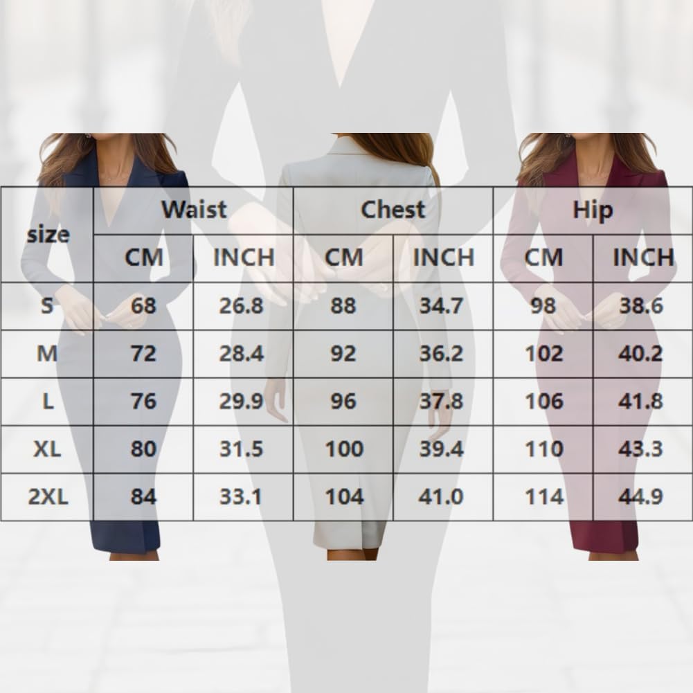 Womens Work Midi Dress Long Sleeve V Neck Elegant Dressy Fitted Wrap Design for Business Meetings Wedding Guest Prom Occasion