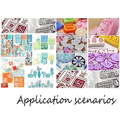 NBEADS 17 stuks Rubber Block Printing Tool Kit, Rubber Stempel Roller Borstel Carving Cutter Tracing Papier PVC Snijmat… - Image 8