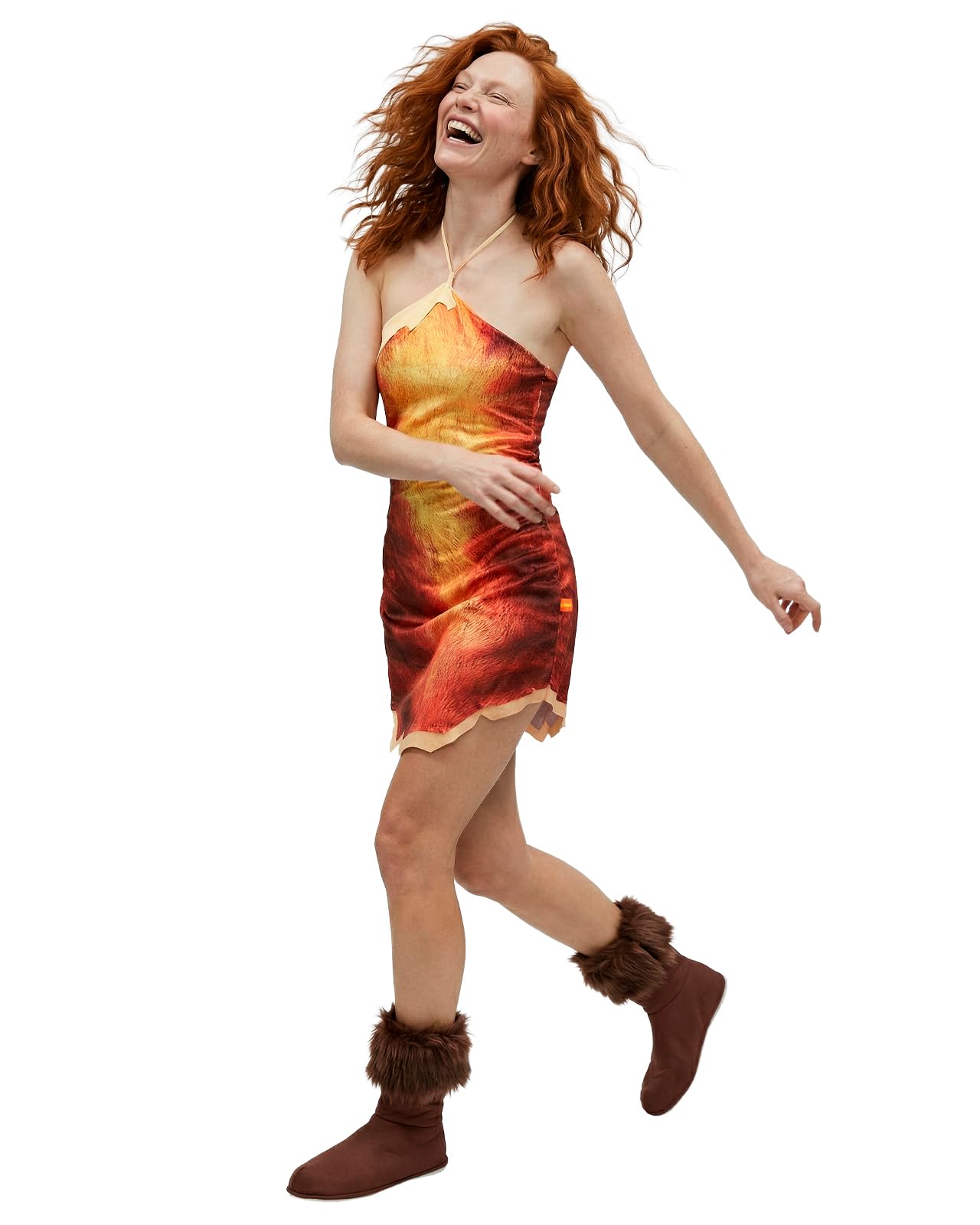 Funidelia Women's Orange | Eep Costume - The Croods For Woman Cartoons, Films & Series, Funny, Caveman - Costume For Adults Accessory Fancy Dress & Props For Halloween, Carnival & Parties - Size M