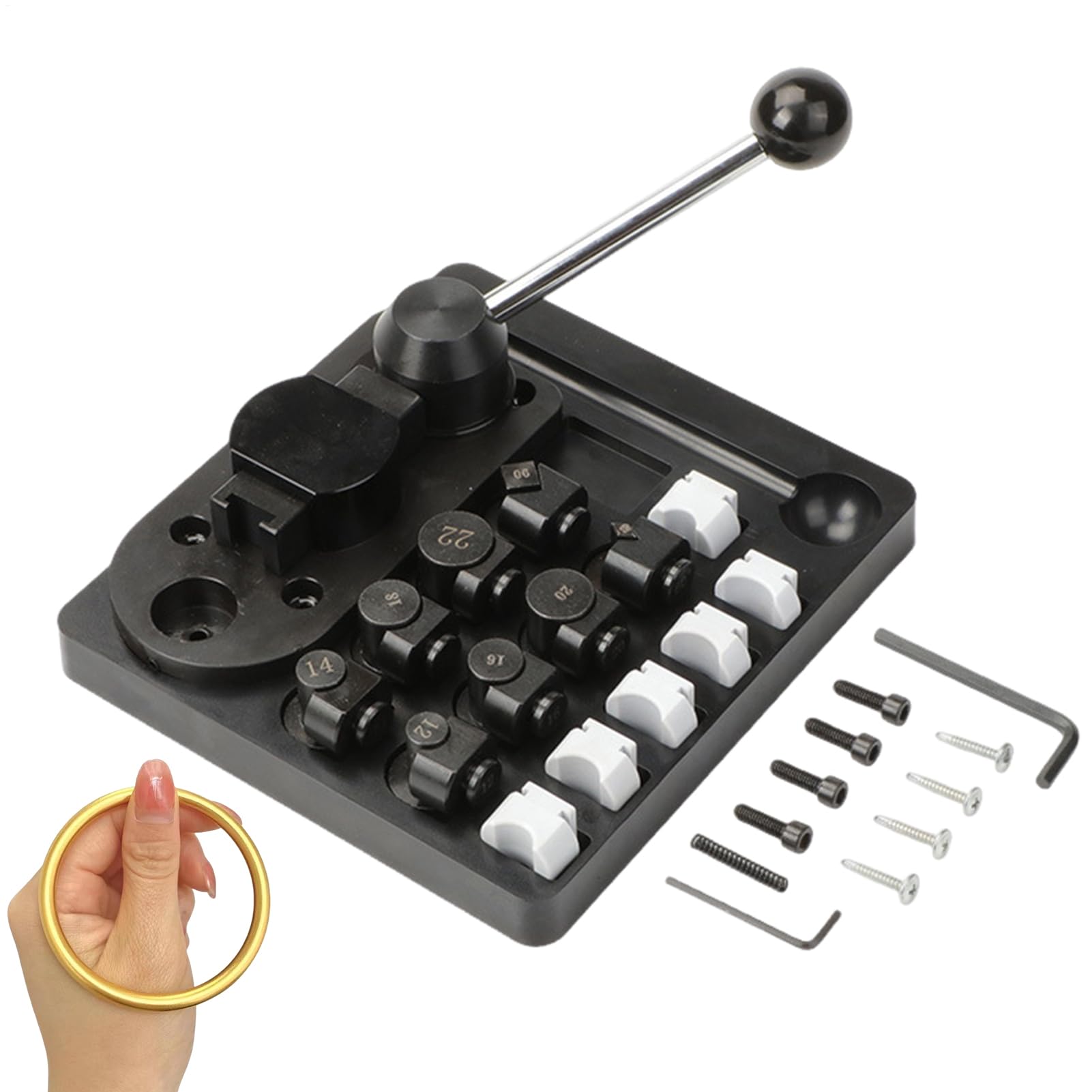 Herramienta de doblado de anillos – Herramientas para hacer anillos, expansor de ensanchador de metal, accesorios ajustables para bucle de abalorios, envoltura de alambre de joyería, Refer to