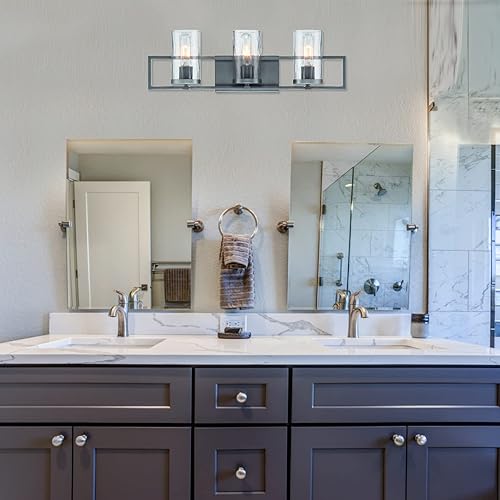 Miniatura 2 de Designers Fountain 86503-CHA Elements - Lámpara de tocador de baño de 24 pulgadas, 3 luces, color carbón