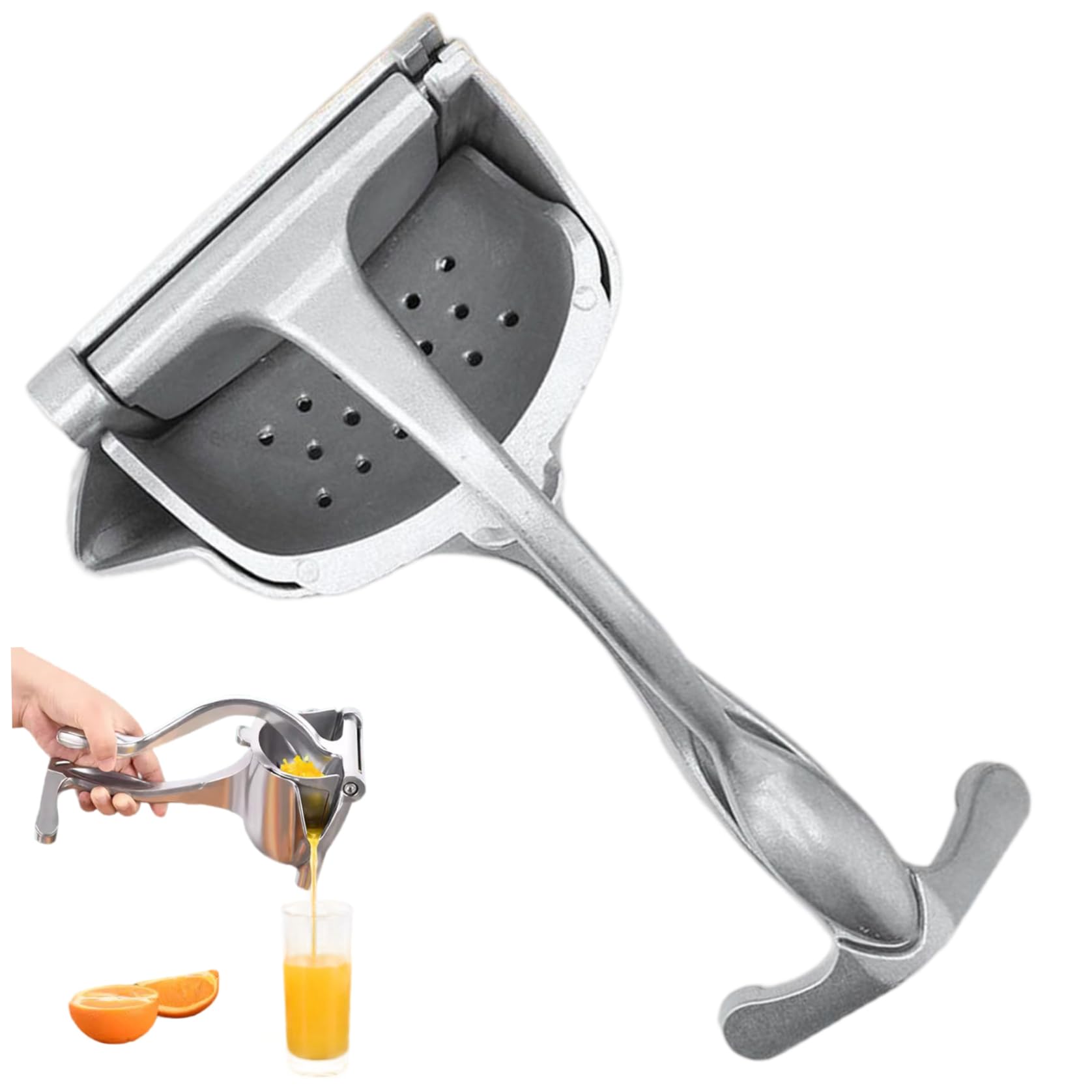 Tsawntd Juicer Hand Press - Efficient Manual Fruit Juicer for Lemons & Oranges, Aluminum Alloy Juice Press with Detachable Strainer, Easy Squeeze & Clean Fruit Squeezer Manual Juicers