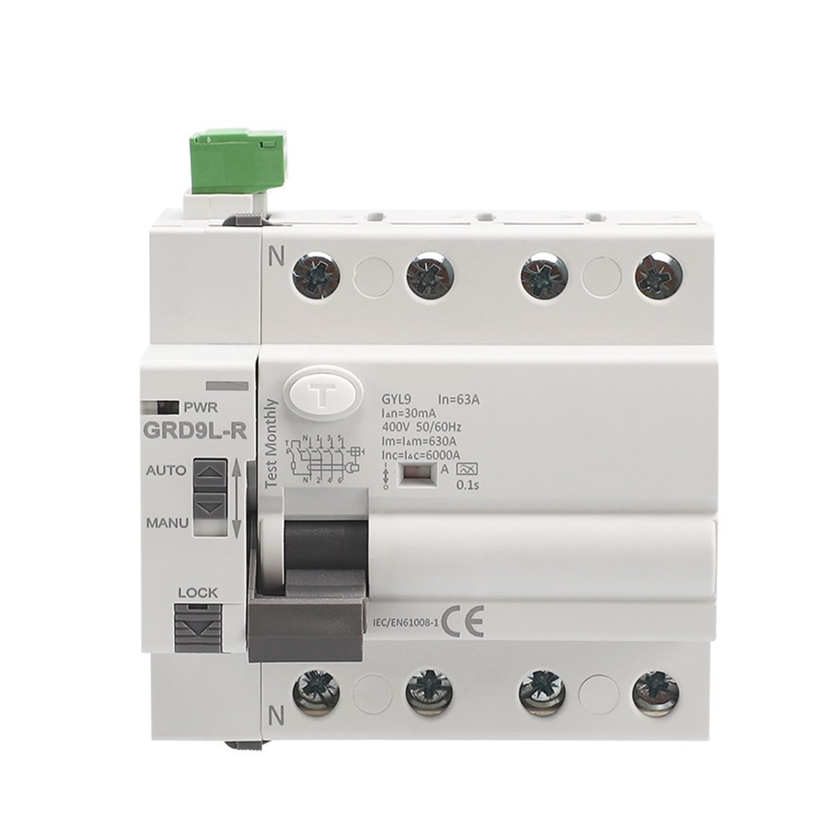 Interruttore Magnetotermico GEYA Tipo A - ELCB RCCB DC 2/4 Poli 40/63A 100/300mA 10kA