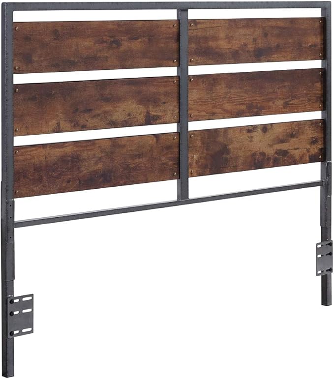 Walker Edison We Furniture Metal and Wood Plank Queen Headboard