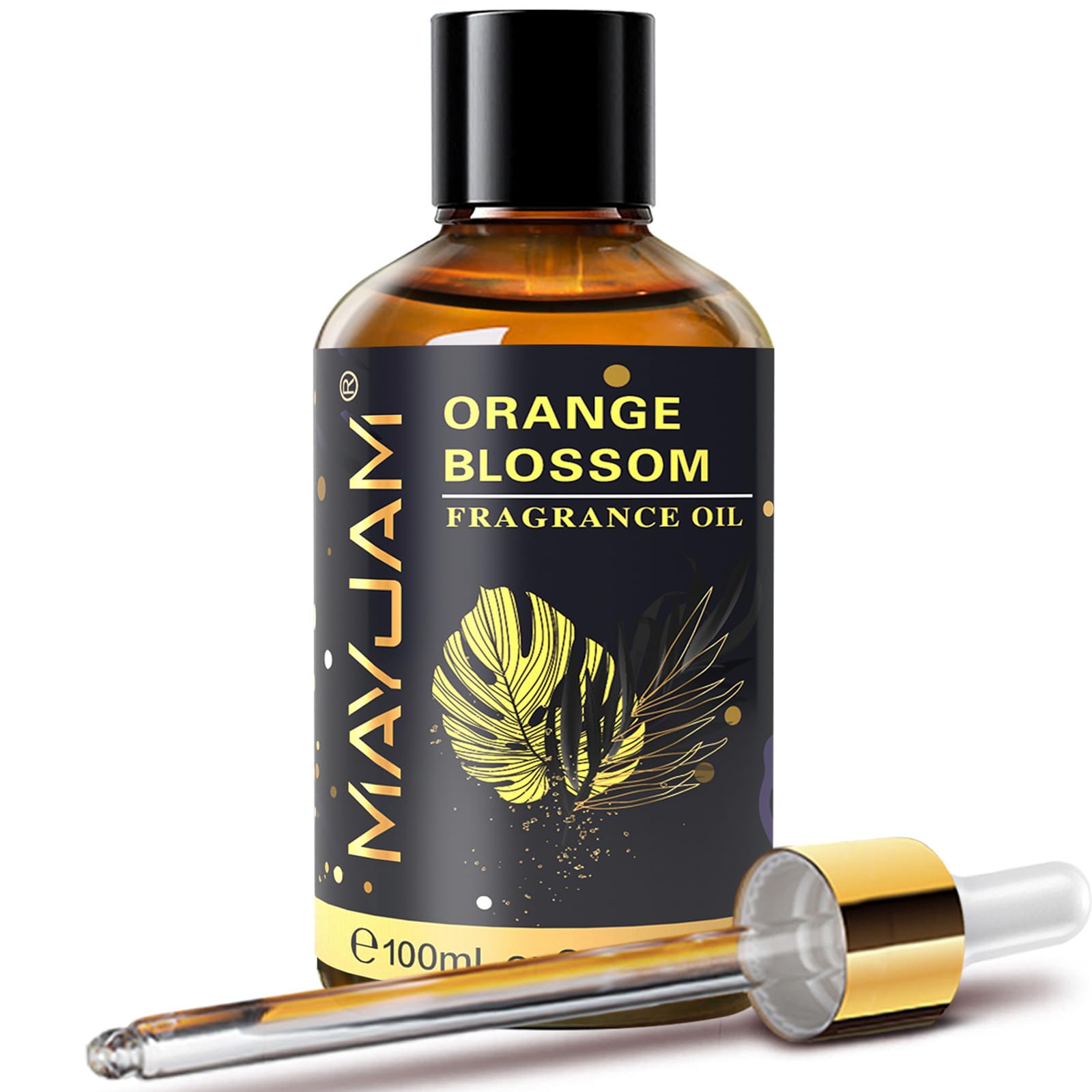 MAYJAM 100ML/3.38FL.OZ Orange Blossom Fragrance Oils with Glass Dropper, Essential Oils for Diffusers for Home, Long Lasting Scented Oils for Diffusers Soap Candle Making