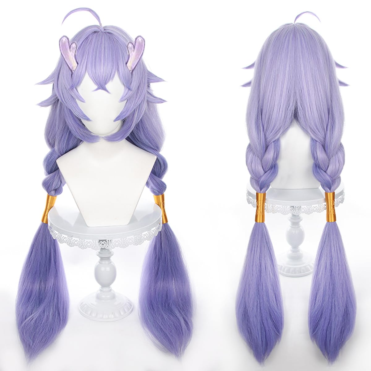 白露 コスプレ ウィッグ パープル ロング ひゃくろ 仮装 耐熱ウィッグ cosplay wig 学園祭 文化祭 漫遊展 撮影用 ハロウィン クリスマス コスチューム小物
