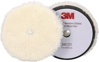 Perfect-It 3M Random Orbital Medium Wool Compounding Pad, 5"/130 mm, White, PN34121, Orbital Pads for Automotive Compunding and Polishing