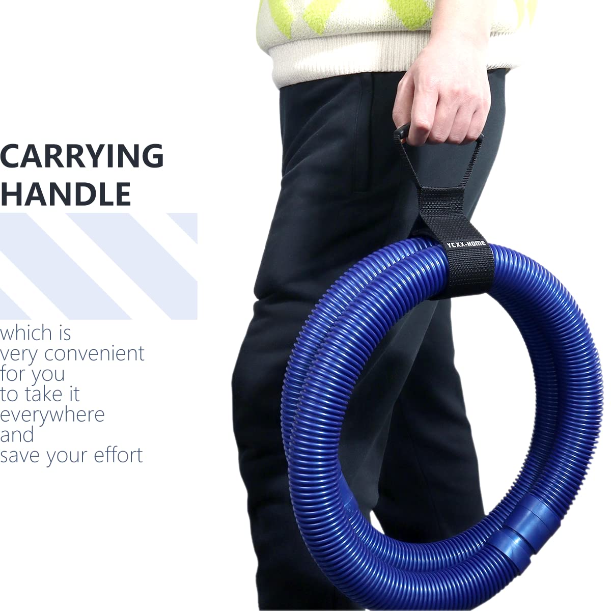 2 pz Heavy Duty Cord Storage Wrap Holder Extension Hook and Loop Cord Hose Organizer cinghia con maniglia per il trasporto per cavi tubo da giardino nuoto o garage strumento (piccolo 43,2 cm)