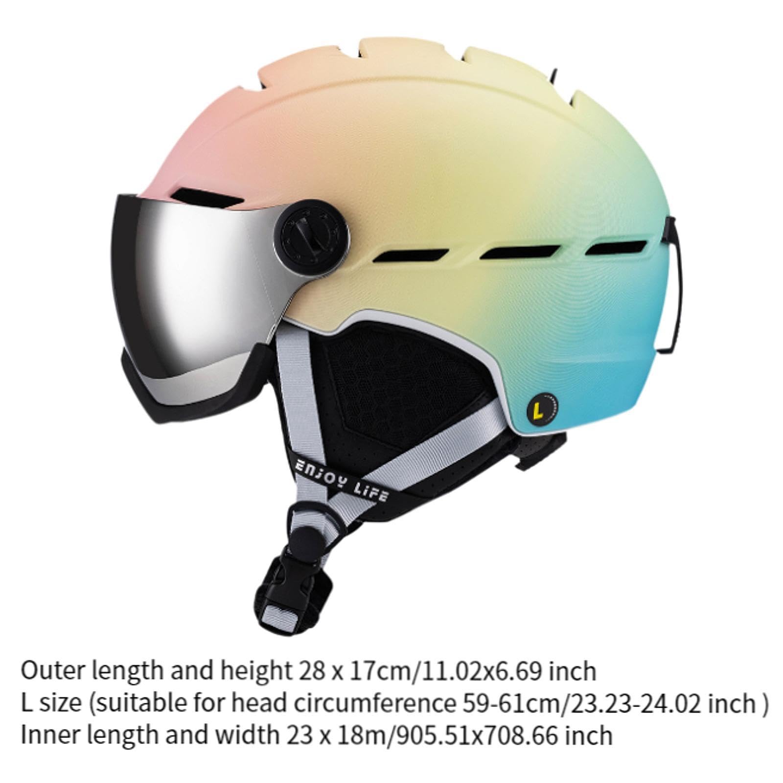 Casco de Esquí con Protección para Snowboard Patinaje Ciclismo Ajustable Y Diseño Integrado de Gafas Fabricado en PC Adecuado para Adultos