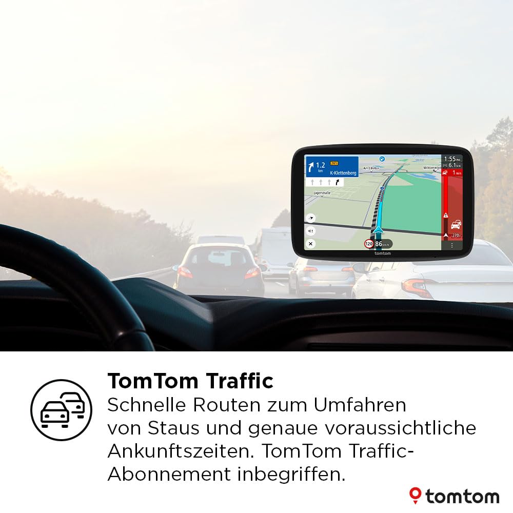 TomTom Pkw-Navi GO Navigator (extra großes 7-Zoll-Display, Stauvermeidung Dank TomTom Traffic, Karten von Europa, Wi-Fi-Updates, Premium Services, einzigartige Magnethalterung)