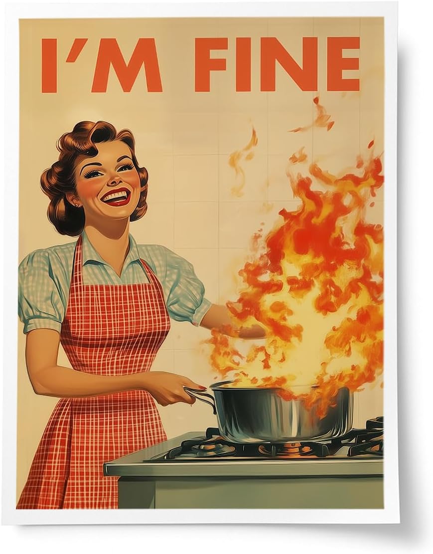 Funny Retro Kitchen Wall Art Poster