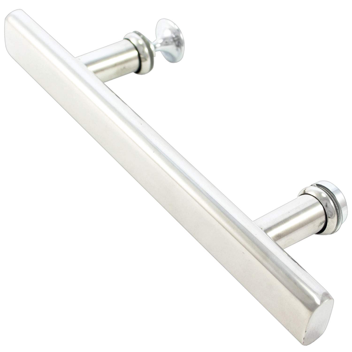 Di Vapor Poignée de porte de douche R 125 mm, trou à trou 12,5 cm, acier inoxydable