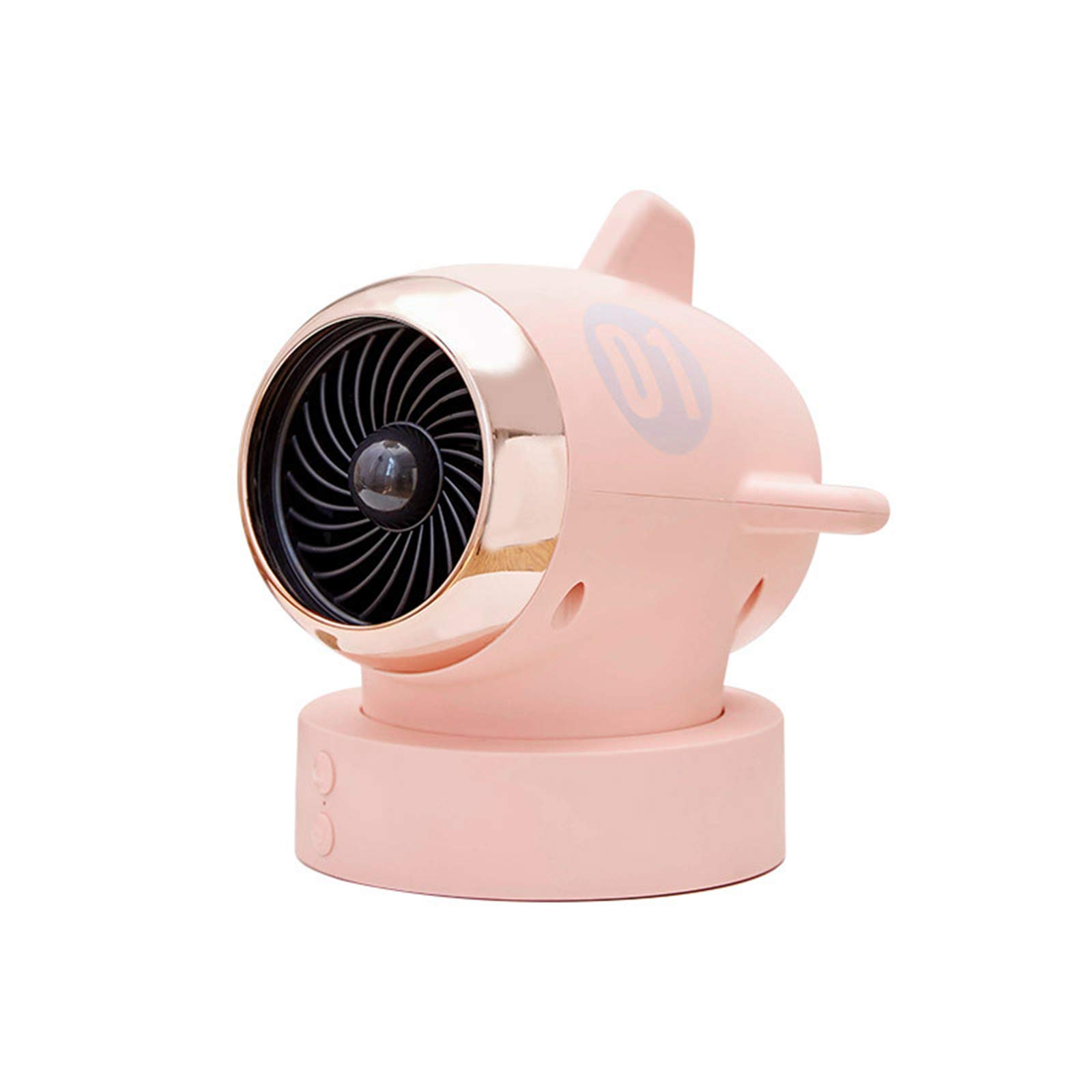 Piccolo Aeroplano Portatile Stufetta, Risparmio energetico Warmer, Mini Ventilatore dello scrittorio Elettrico Alimentato 650W Rapida Riscaldare Elettrico Stufetta per la casa,Rosa