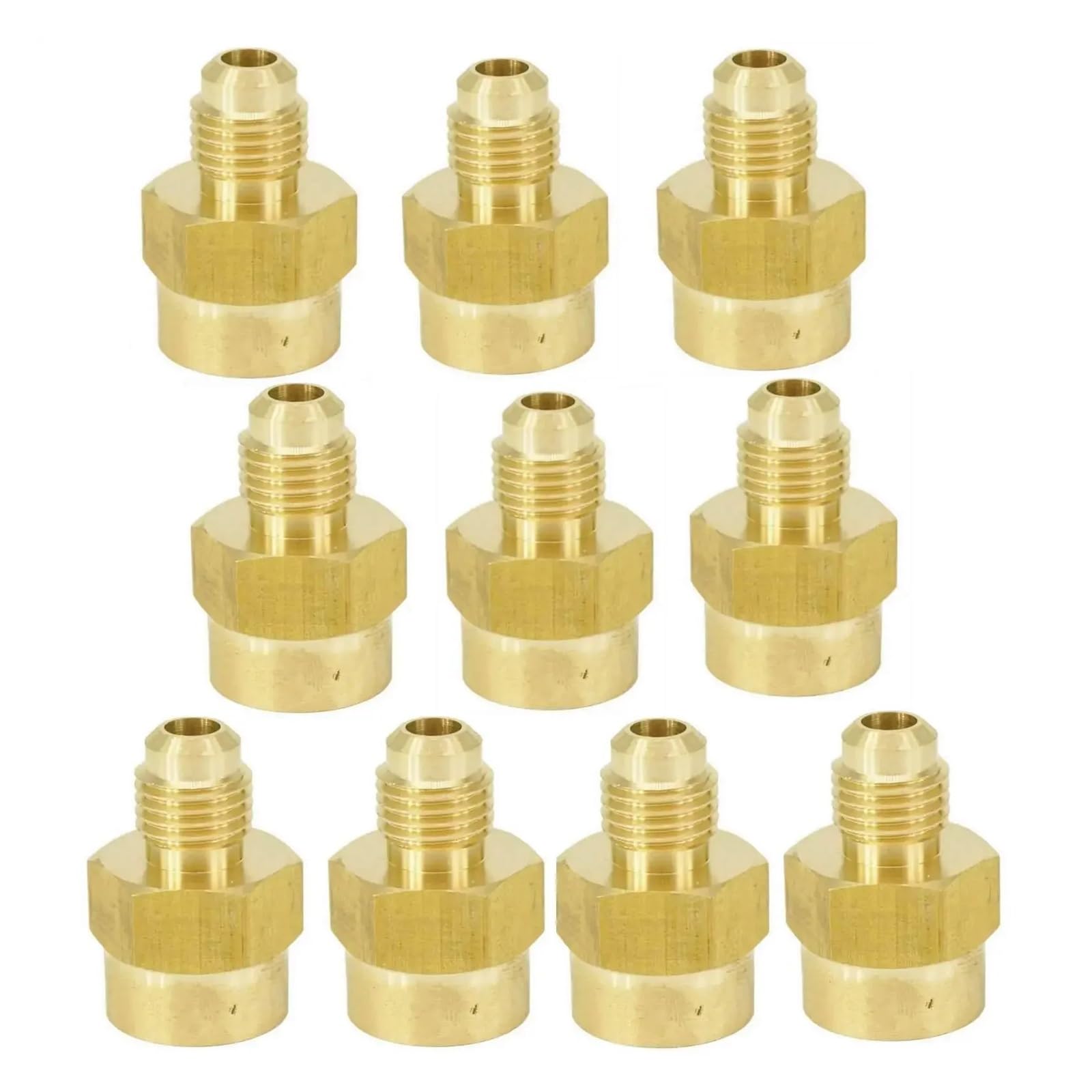 RUAJOGYNVM 10pcs SAE Thread 7/16"-20UNF Fit Tube OD 1/4" x NPT Female Brass 45 Degree Pipe Fitting RUAJOGYNVM