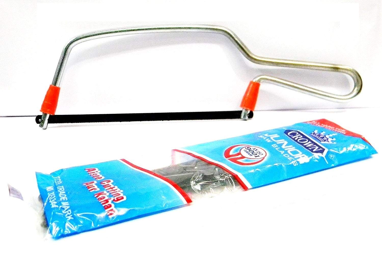 CoolTool Junior Hacksaw Frame with 10 Pcs of Spare Blades (6" Inch) (Black)