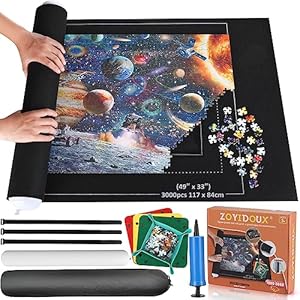 Tapete Puzzle, Tapete para Enrollar Puzzles, Tapete para Puzzles 3000 Piezas, Puzzle Mat Negro,Estera de Rompecabezas Portátil, Puzzle Mat Roll