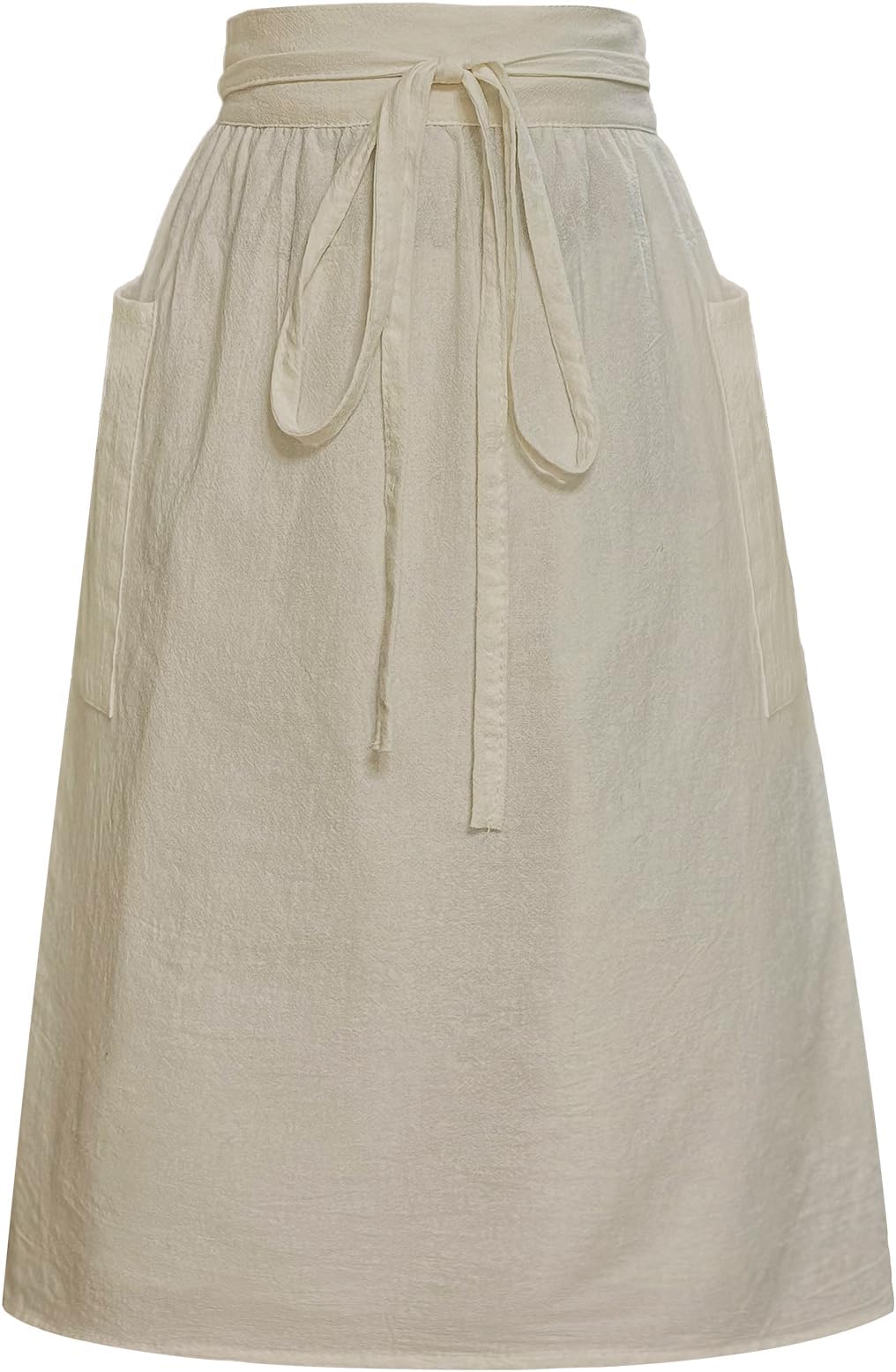 Cityelf Cotton Linen Half Apron for Women Vintage Waist Apron Ruffle Plain Bright Color for Cooking Painting Artwork