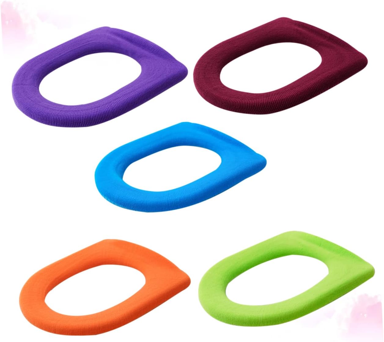 NUOBESTY 2sets 5pcs Colorful Toilet Seat Covers Soft and Durable Toilet Mat Pads for Home Bathroom Comfortable and Stylish Design Random Colors for All Ages Random Color 5pcs*2