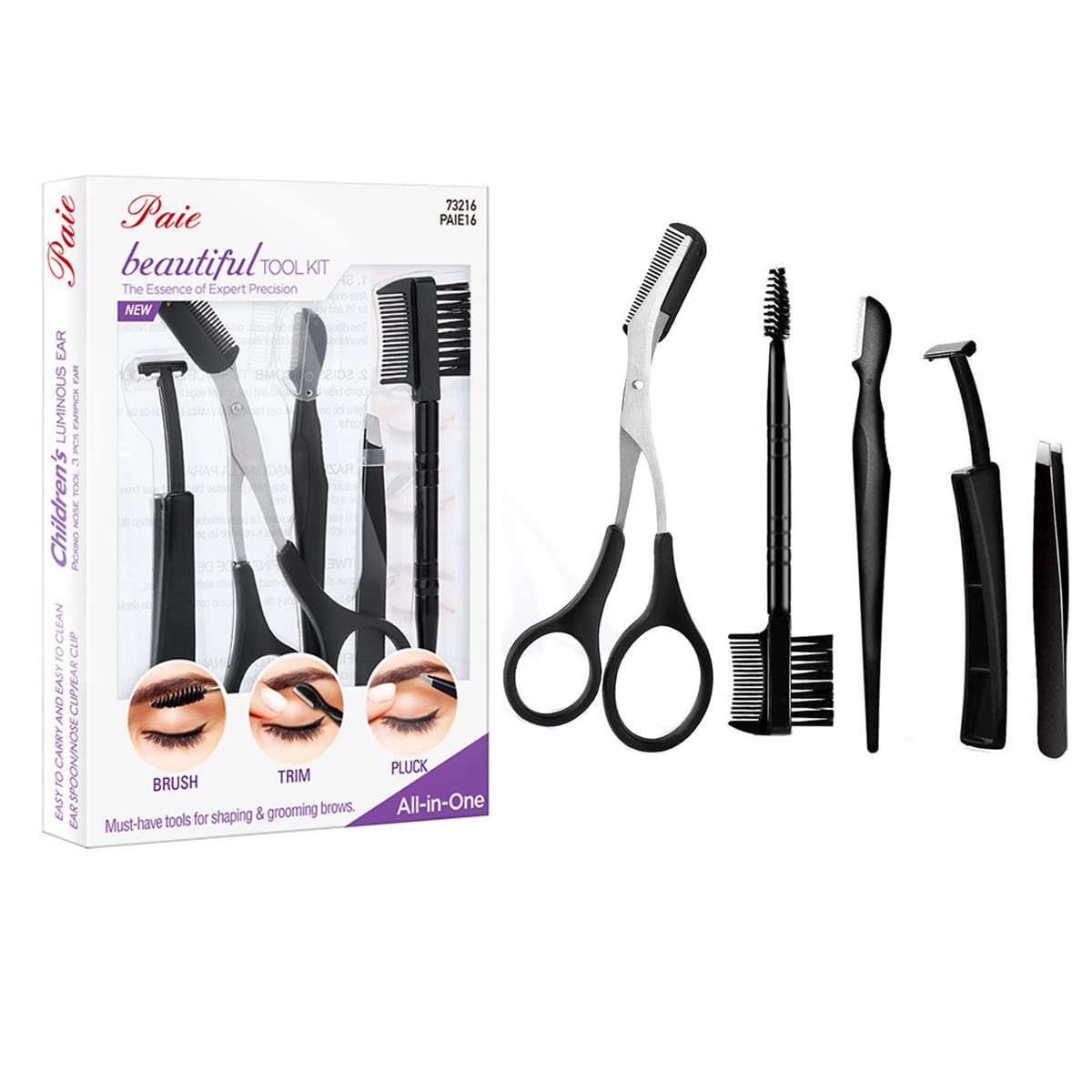 5piece Eyebrow Grooming Kit, Including An Eyebrow Scraper