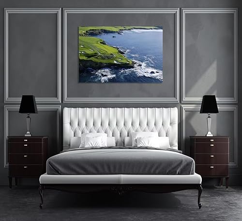 Vista 216 de chenchenArt Arte de pared de campo de golf de Estados Unidos, TPC, Sawgrass Golf Course, impresiones en lienzo, decoración de pared de golf para Rojo