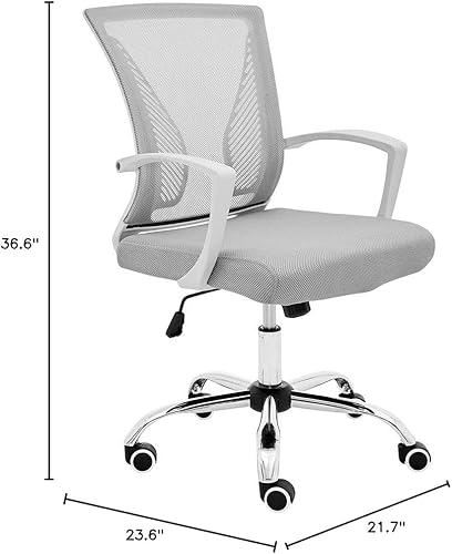 Miniatura 3 de Modern Home Zuna Silla de oficina con respaldo medio, respaldo ergonómico de malla con respaldo de malla (negroblanco)